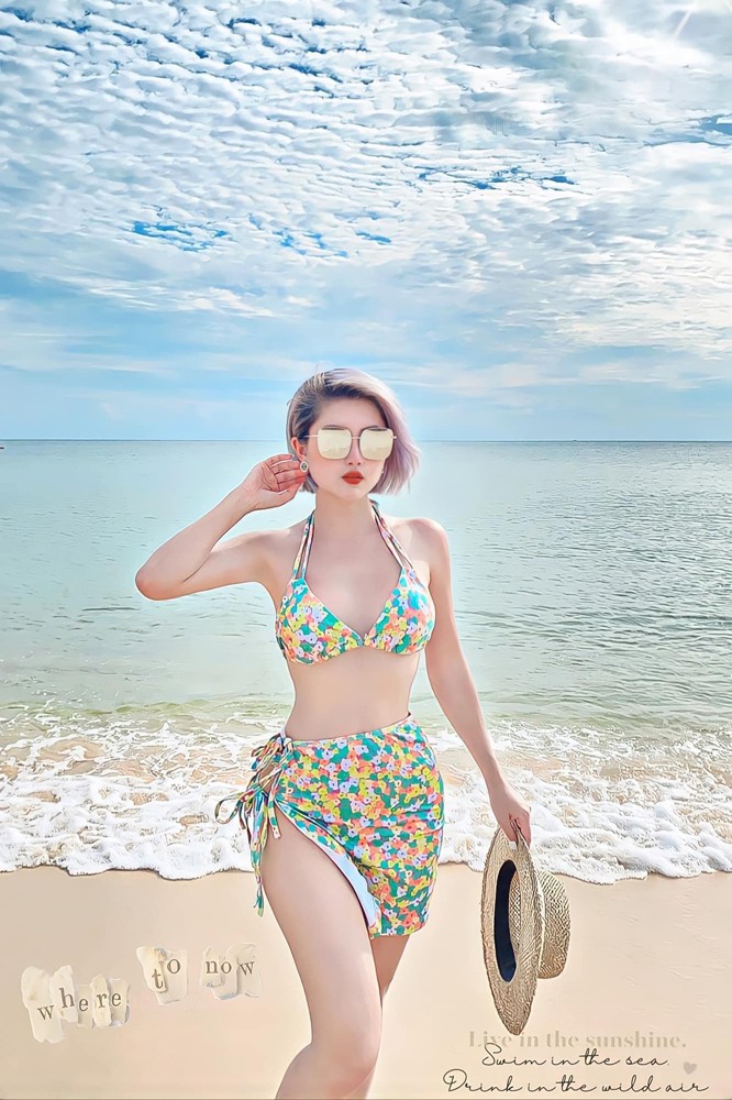 Bikini hai mảnh kèm choàng BKN954