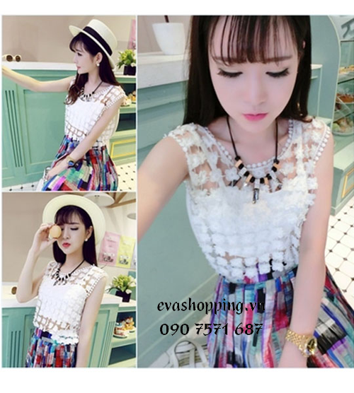 Áo Lưới Đi Biển Hàng Thái Hoa Xinh EvaAL41