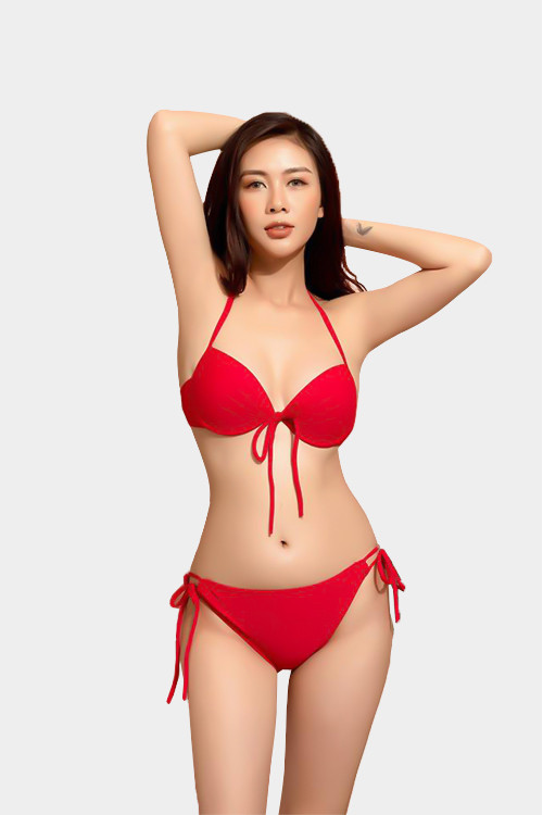 Đồ bơi hai mảnh đỏ tươi gợi cảm