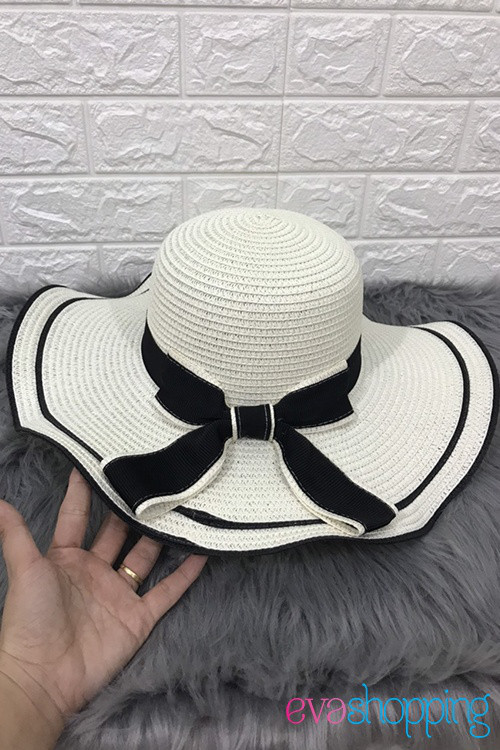 Nón đi biển nữ vành cong N08