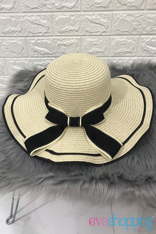 Nón đi biển nữ vành cong N08