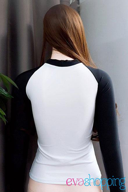 Áo bơi nữ dài tay đơn sắc