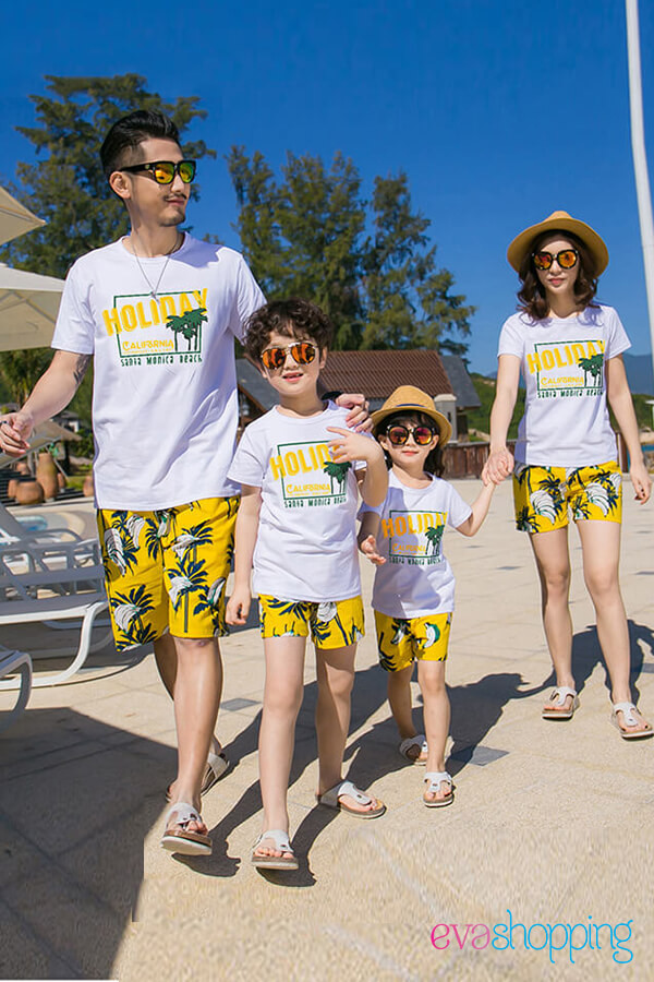 Đồng phục gia đình đi biển Holiday California