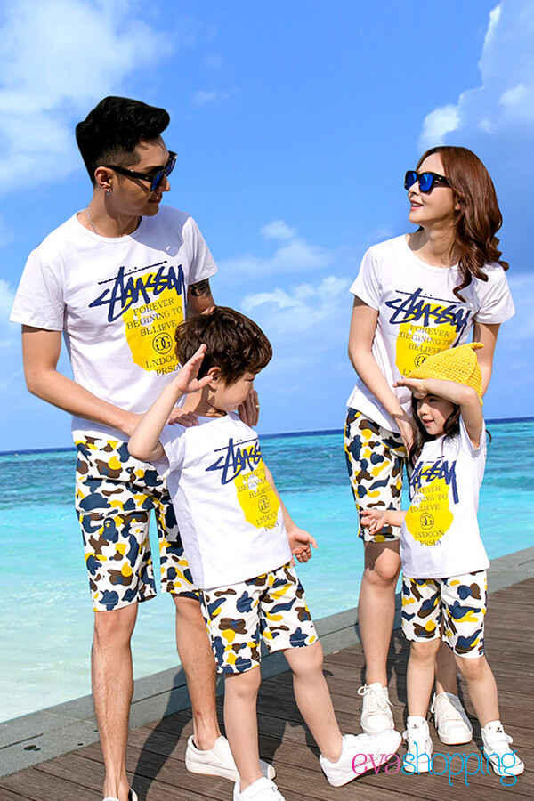 Đồng phục gia đình đi biển Suning