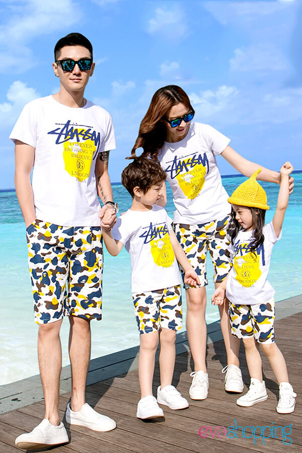 Đồng phục gia đình đi biển Suning