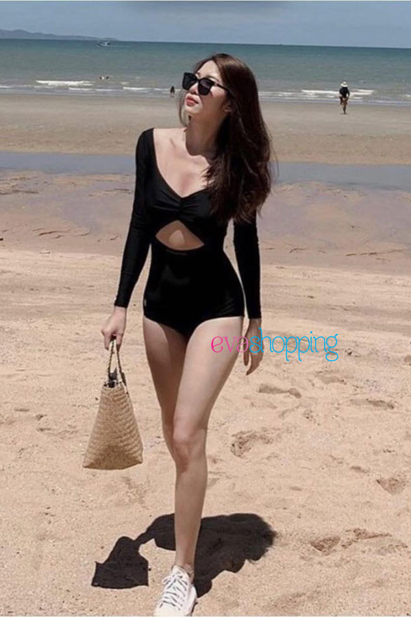 Bikini một mảnh màu đen BKN796