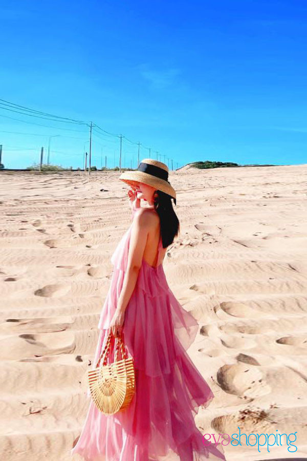 Đầm maxi cổ yến voan tơ M69