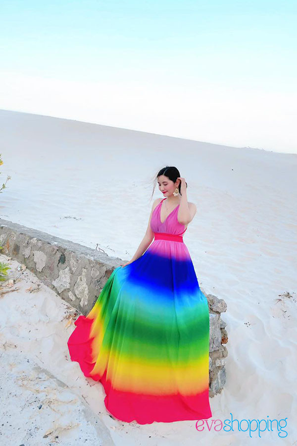 Đầm maxi 2 dây hở lưng M64