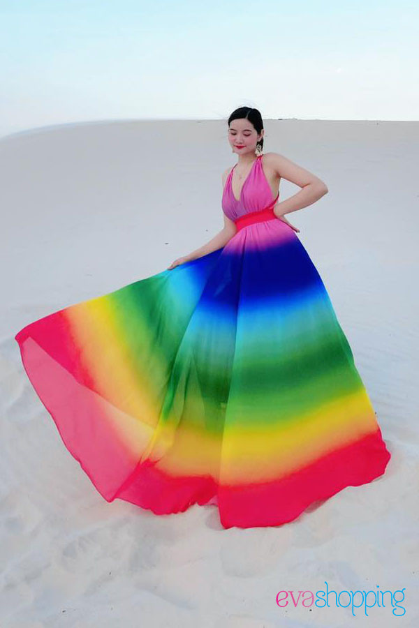 Đầm maxi 2 dây hở lưng M64