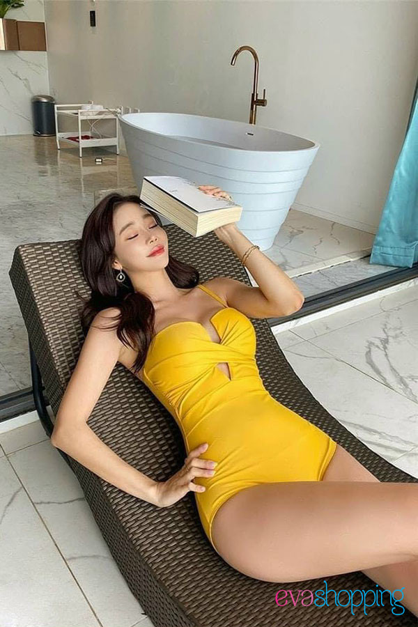 Bikini một mảnh màu vàng BKN800