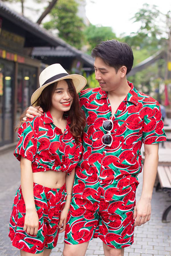 Đồng phục gia đình họa tiết dưa hấu