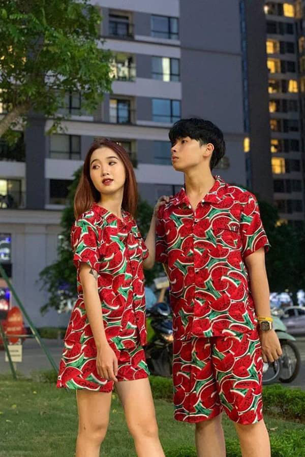 Đồng phục gia đình họa tiết dưa hấu