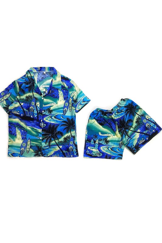 Đồng phục gia đình họa tiết cây dừa DP01