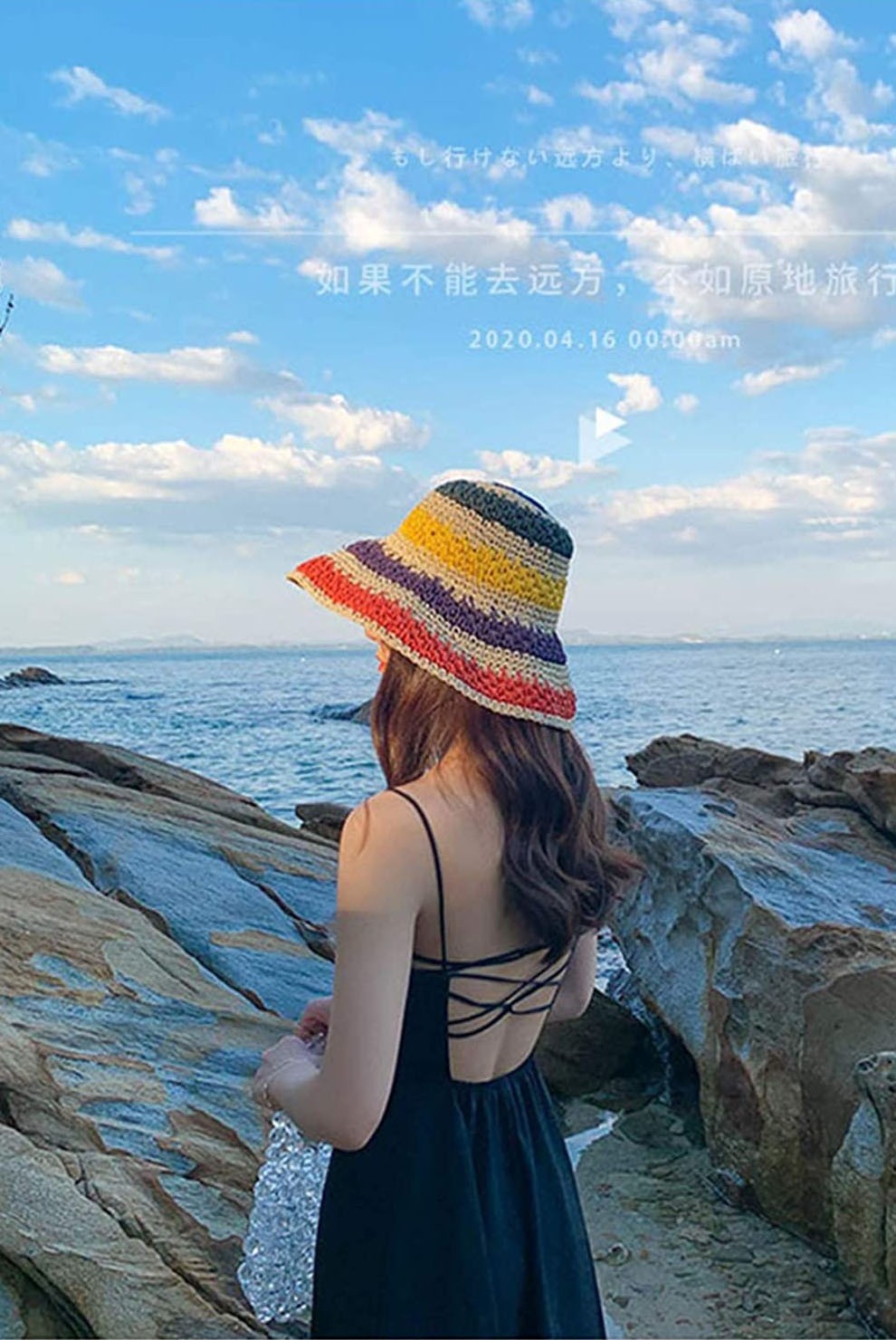 Nón cói móc tay cầu vồng Panamas