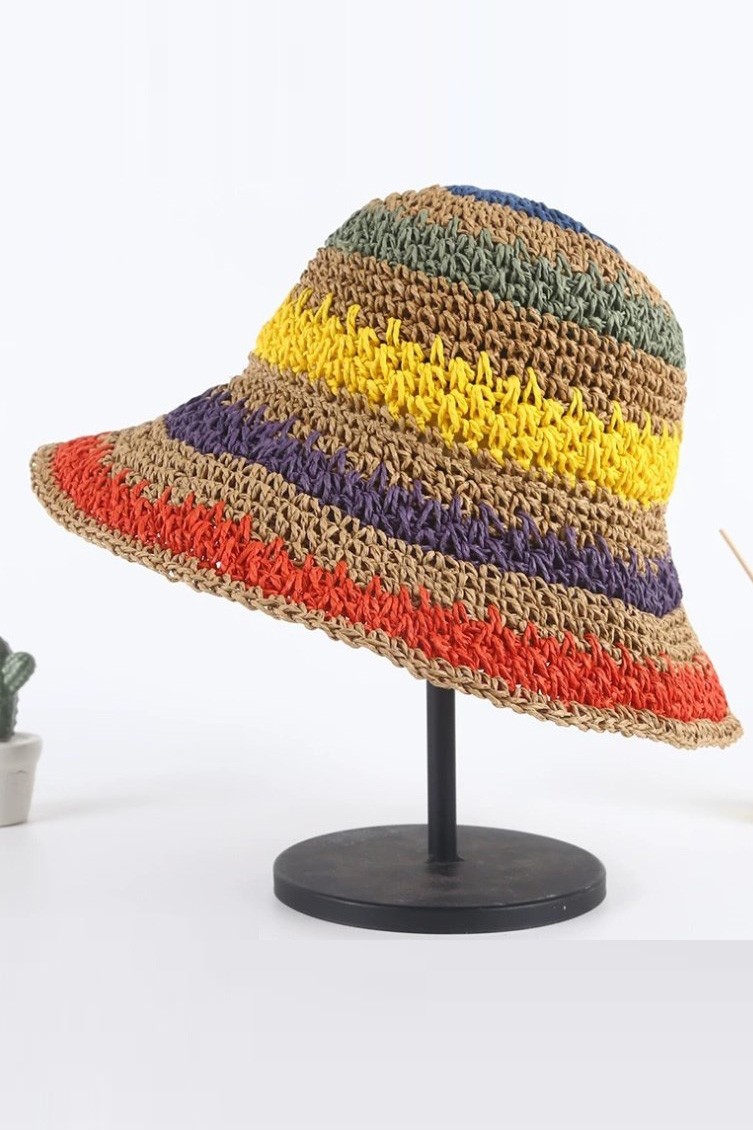 Nón cói móc tay cầu vồng Panamas