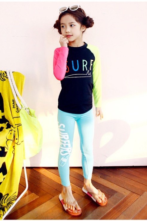 Đồ bơi dài tay quần dài bé gái BB202