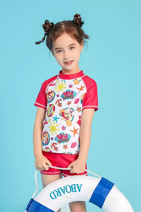 Đồ bơi bé gái quần đùi in 3D