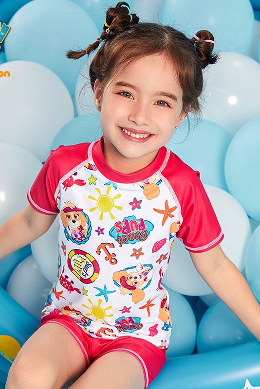 Đồ bơi bé gái quần đùi in 3D