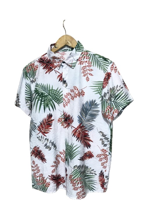 Áo sơ mi hawaii unisex hoa lá mùa hè ASM016