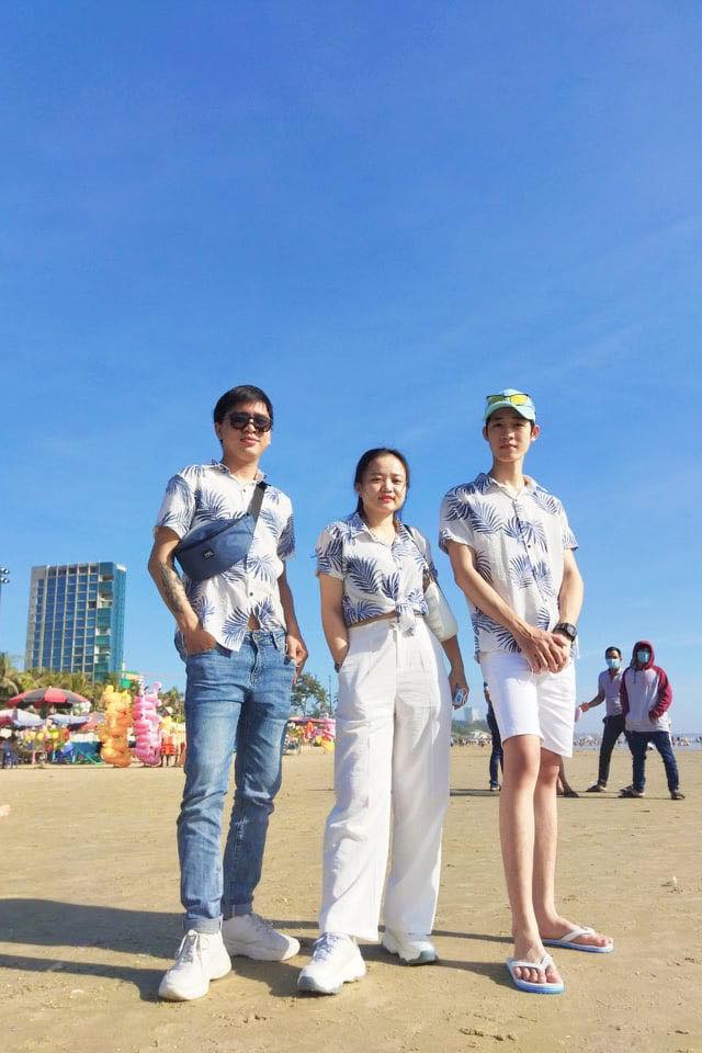 Áo sơ mi đi biển ngắn tay Unisex họa tiết lá cọ ASM017