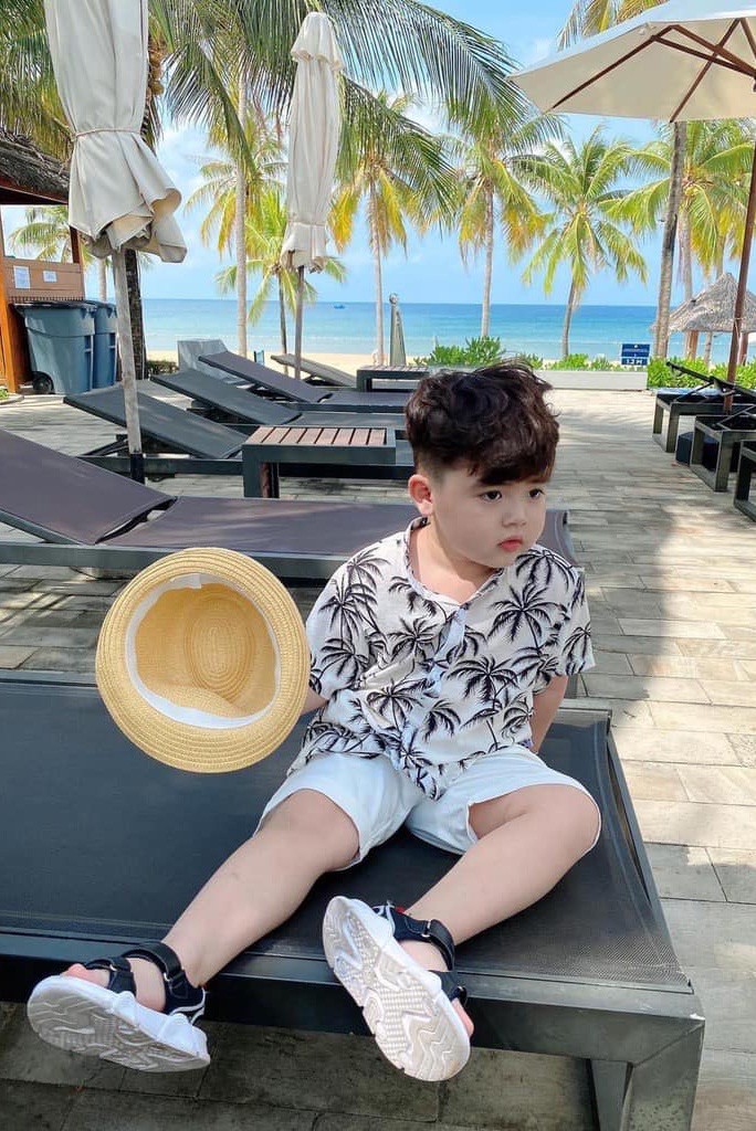 Áo sơ mi hawaii họa tiết cây dừa nhiệt đới (Unisex) ASM020