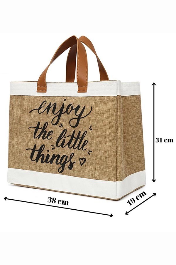 Túi cói đi biển Enjoy the little things