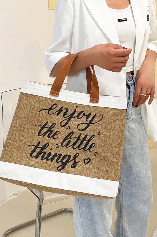 Túi cói đi biển Enjoy the little things