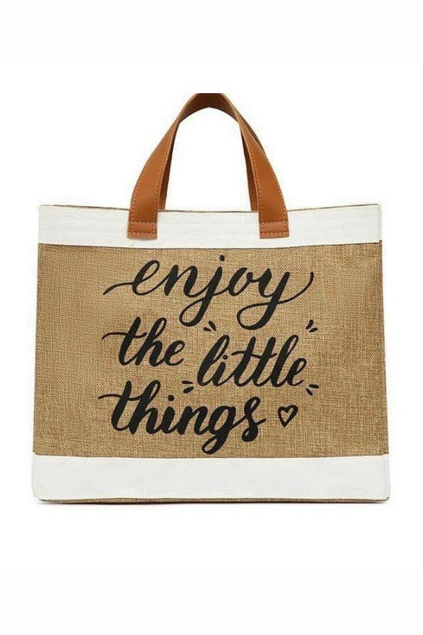 Túi cói đi biển Enjoy the little things