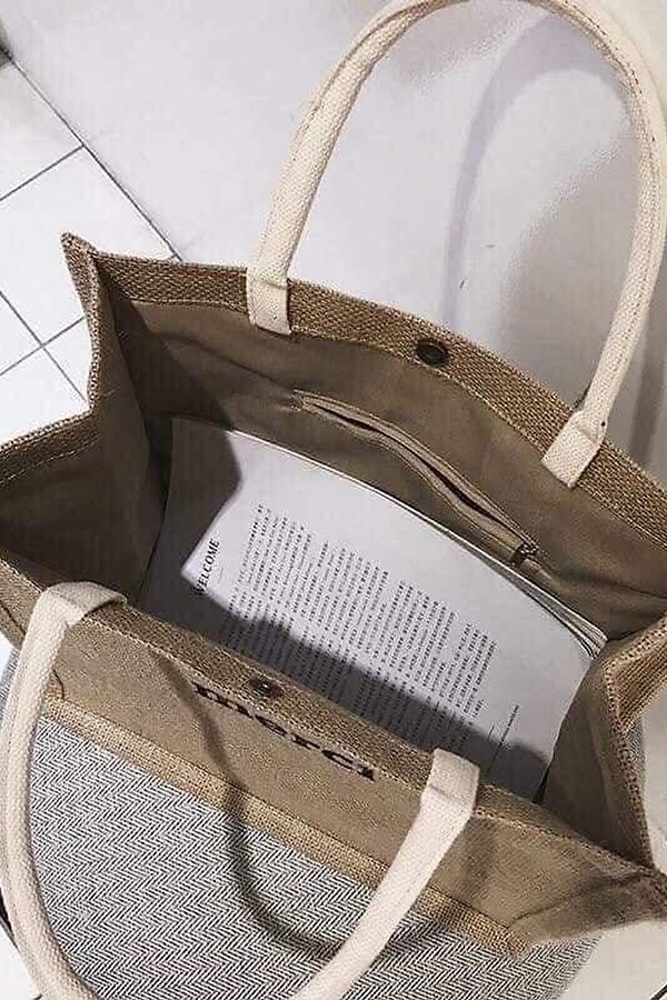 Túi cói đi biển merci