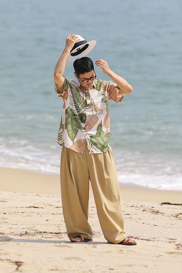Áo sơ mi đi biển lá nhiệt đới (Tropical) ASM021
