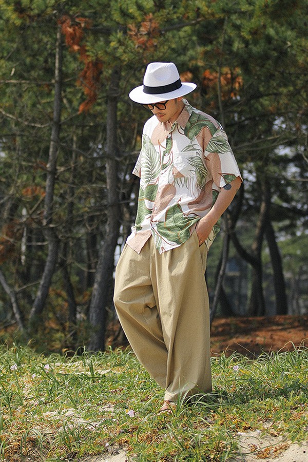 Áo sơ mi đi biển lá nhiệt đới (Tropical) ASM021