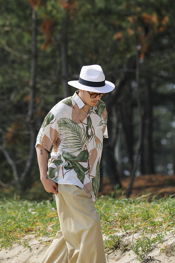 Áo sơ mi đi biển lá nhiệt đới (Tropical) ASM021