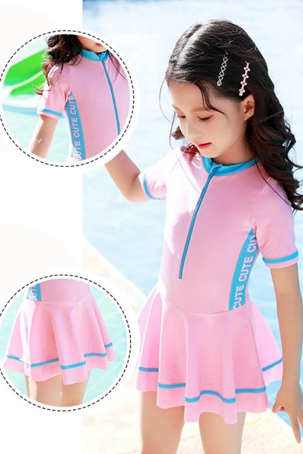 Đồ bơi bé gái gái liền thân dạng váy BB305