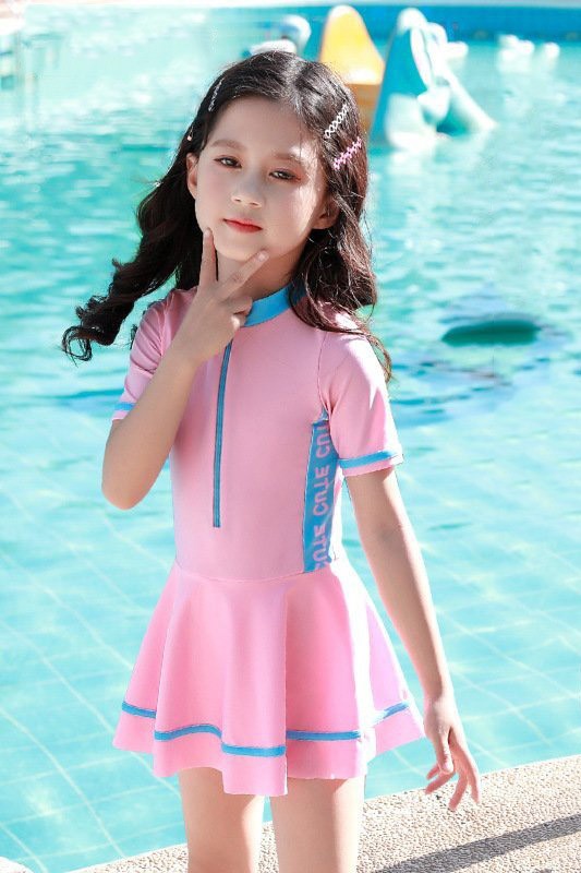 Đồ bơi bé gái gái liền thân dạng váy BB305