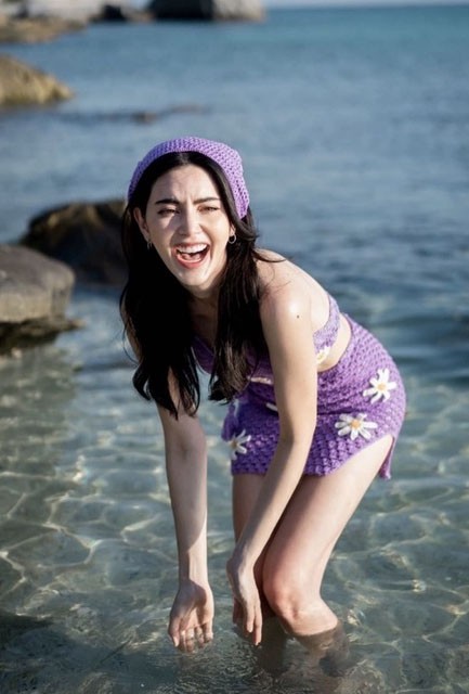 Set len đi biển hoa cúc màu tím CR83