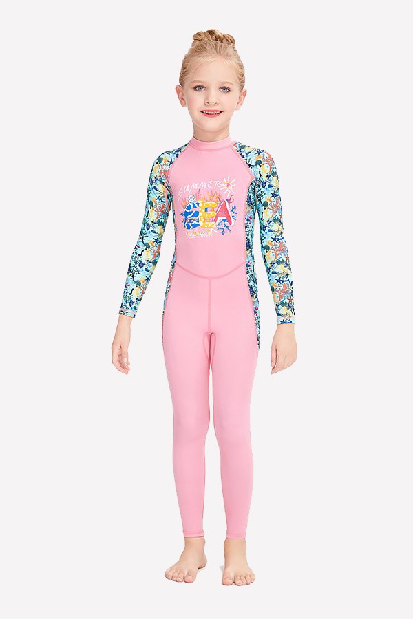 Đồ bơi bé gái liền thân dài tay BB312