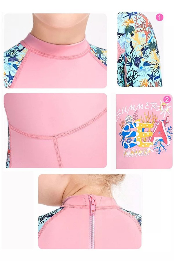 Đồ bơi bé gái liền thân dài tay BB312