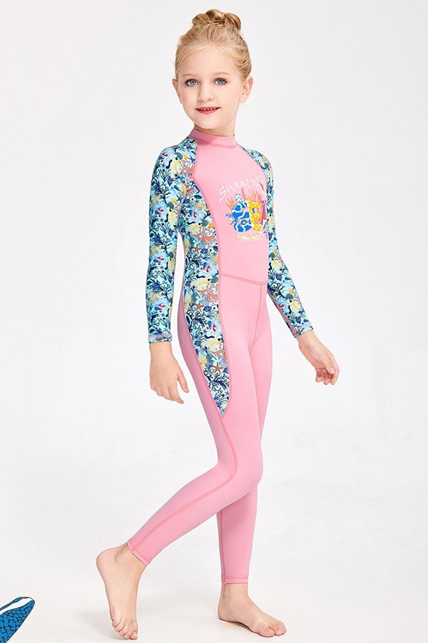 Đồ bơi bé gái liền thân dài tay BB312