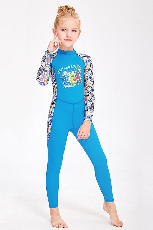 Đồ bơi bé gái dài tay liền thân BB313