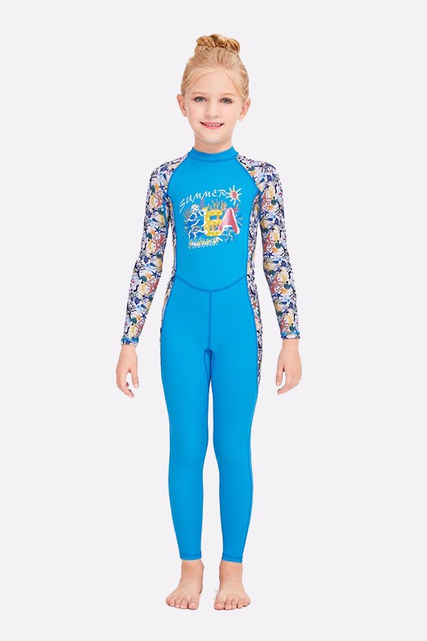 Đồ bơi bé gái dài tay liền thân BB313