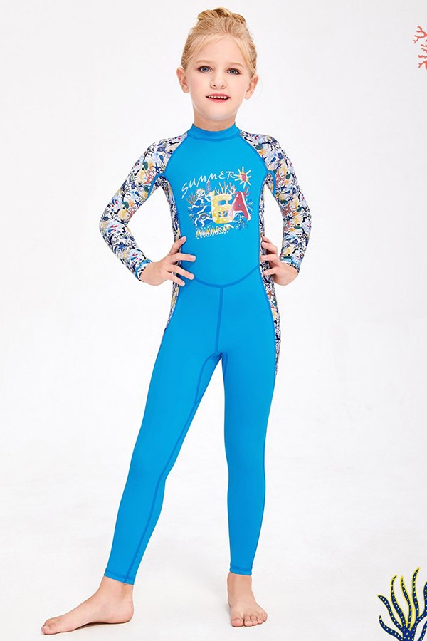 Đồ bơi bé gái dài tay liền thân BB313