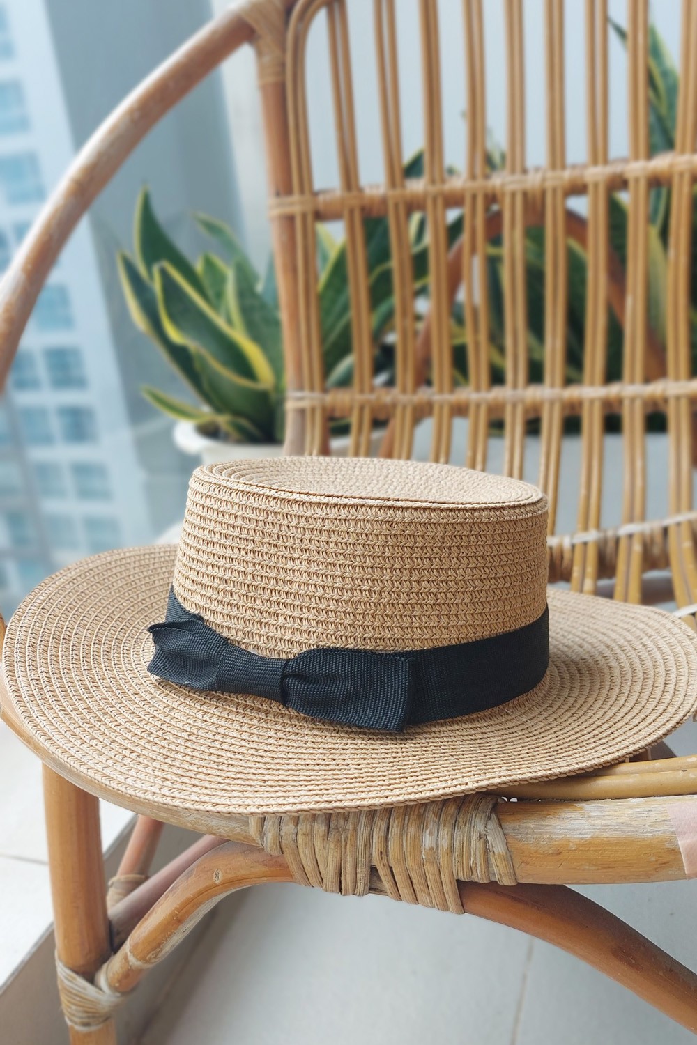 Nón cói đi biển màu kem N35