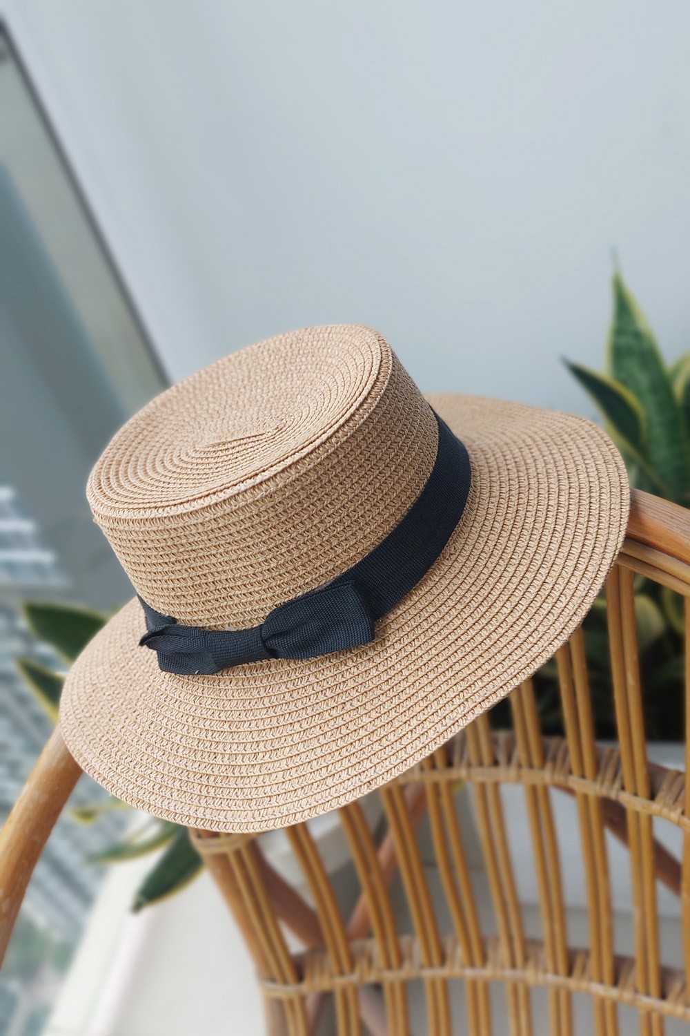 Nón cói đi biển màu kem N35