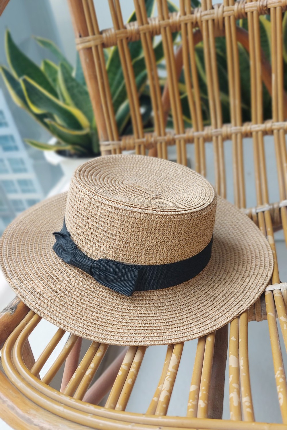 Nón cói đi biển màu kem N35