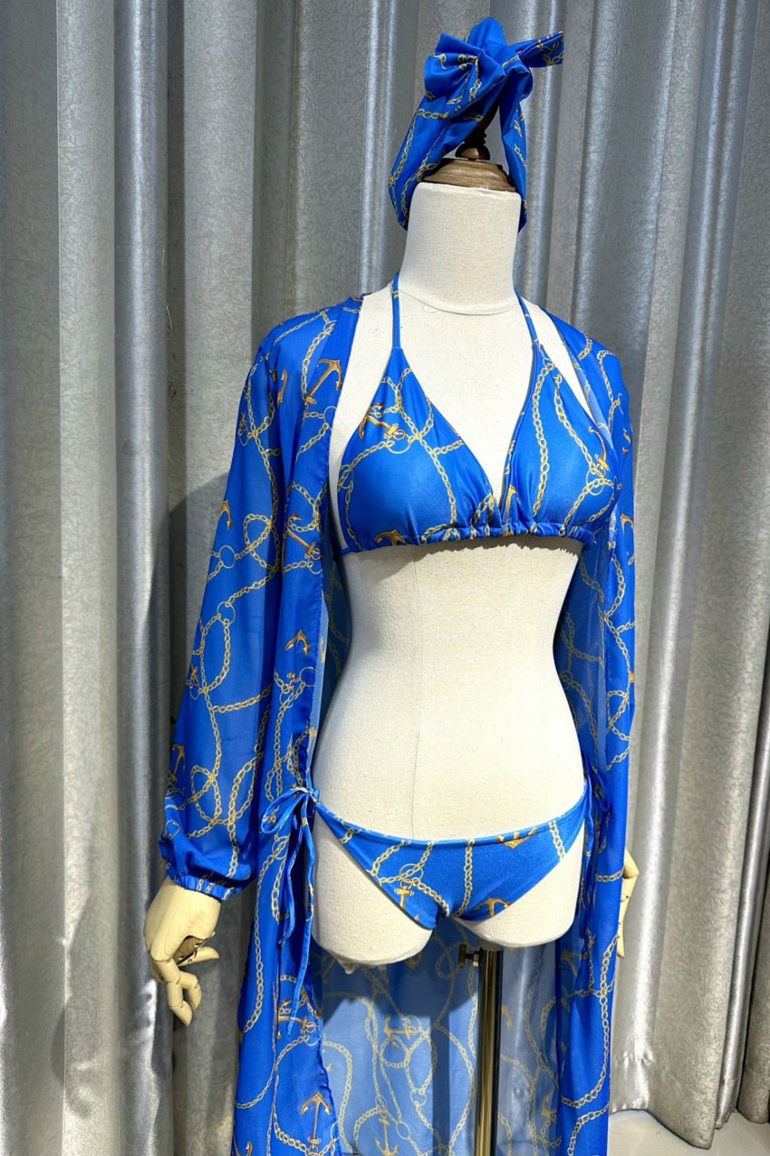 Bikini đi biển nguyên set xanh dương