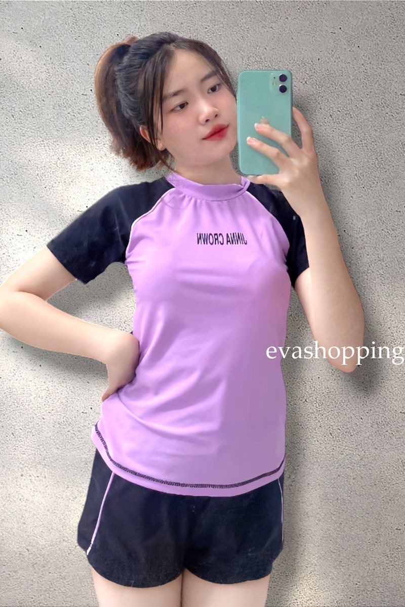 Đồ bơi nữ kín đáo áo cộc tay dạng quần