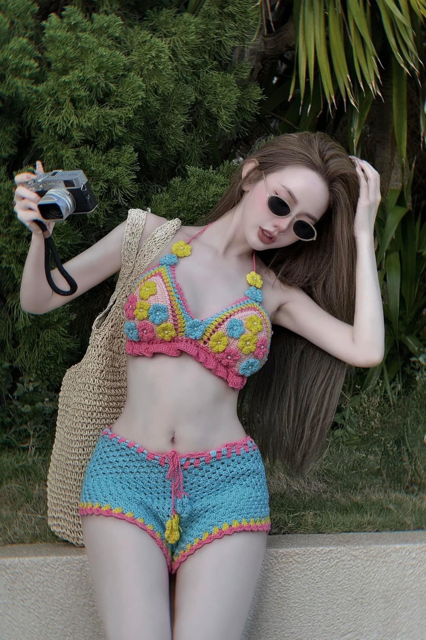 Bikini đi biển len móc dạng quần CR105