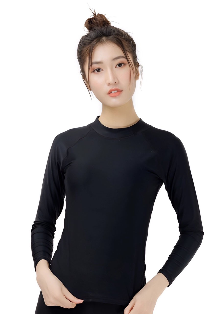 Đồ bơi nữ dài tay dài chân chống nắng màu đen