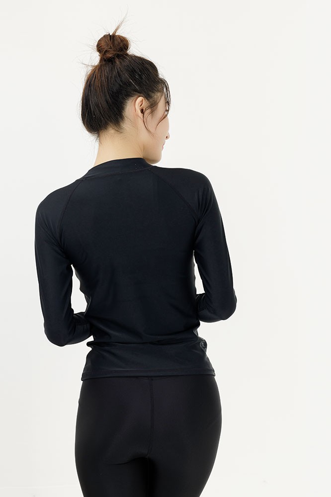 Áo bơi nữ dài tay chống nắng màu đen ABKN1034