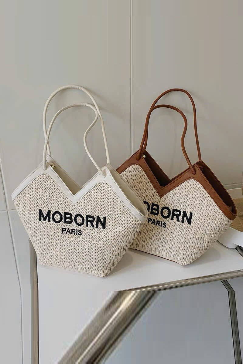 Túi cói đi biển Vintage Hàn Quốc TC07